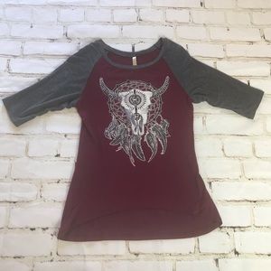 Dream catcher / deer skull baseball tee